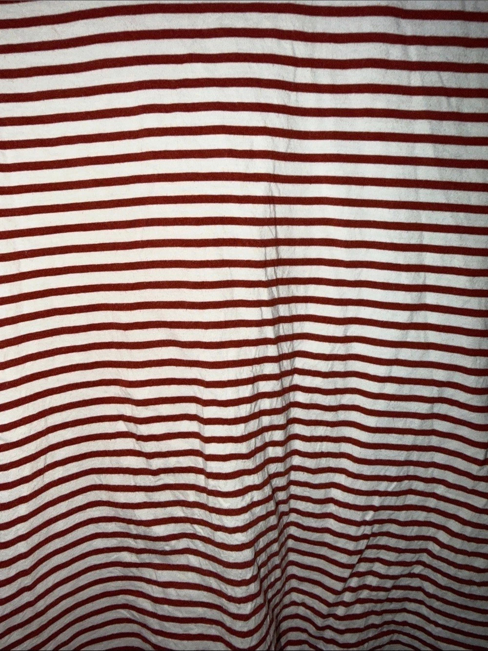AYR The French Fry M Striped Pima Cotton Long Sleeve Top in Ivory & Red Size - Picture 7 of 8